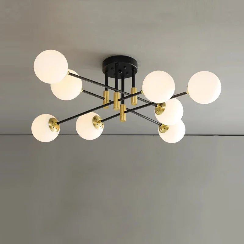 Radientia Modern Black & Gold Bubble Ball Ceiling Lamp