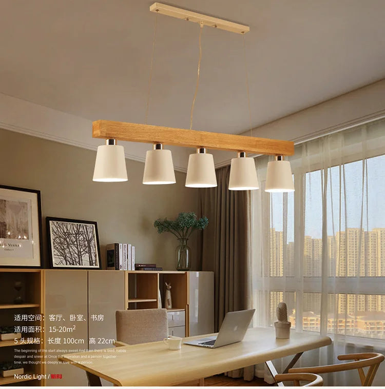 Radientia Nordic Solid Wood Pendant Light – Japanese Minimalist Design