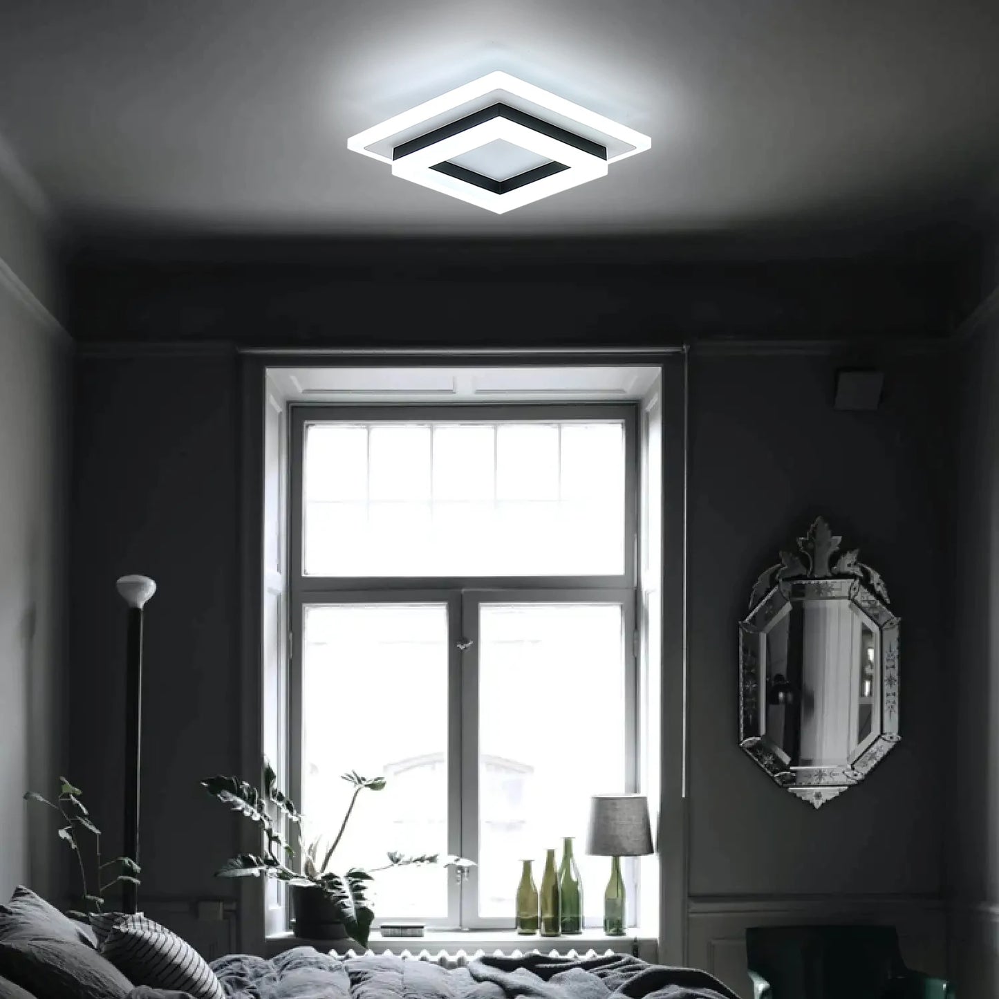 Radientia Modern Square LED Ceiling Light – 24W, Cool White 6500K