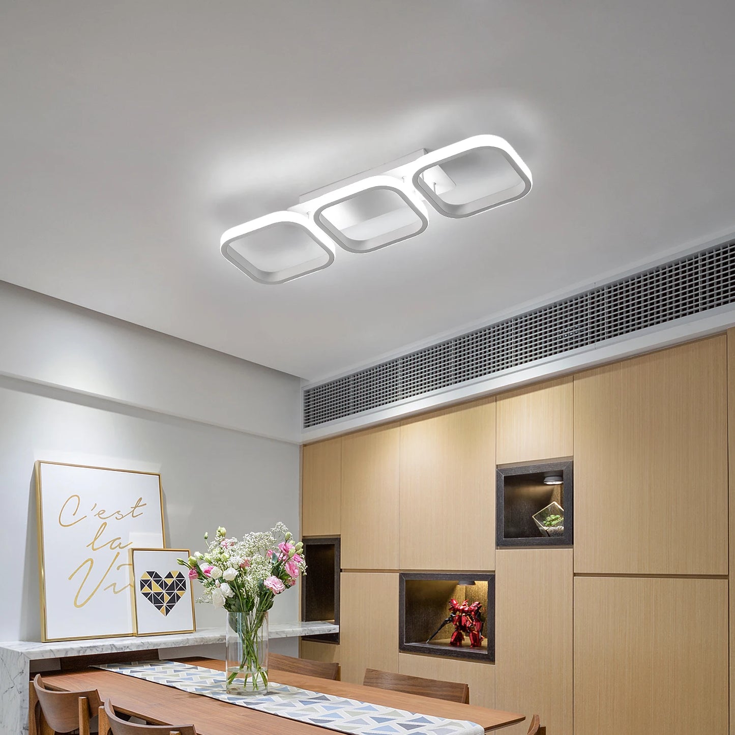 Radientia Modern LED Ceiling Light – 78cm, 32W, White Light 6000K