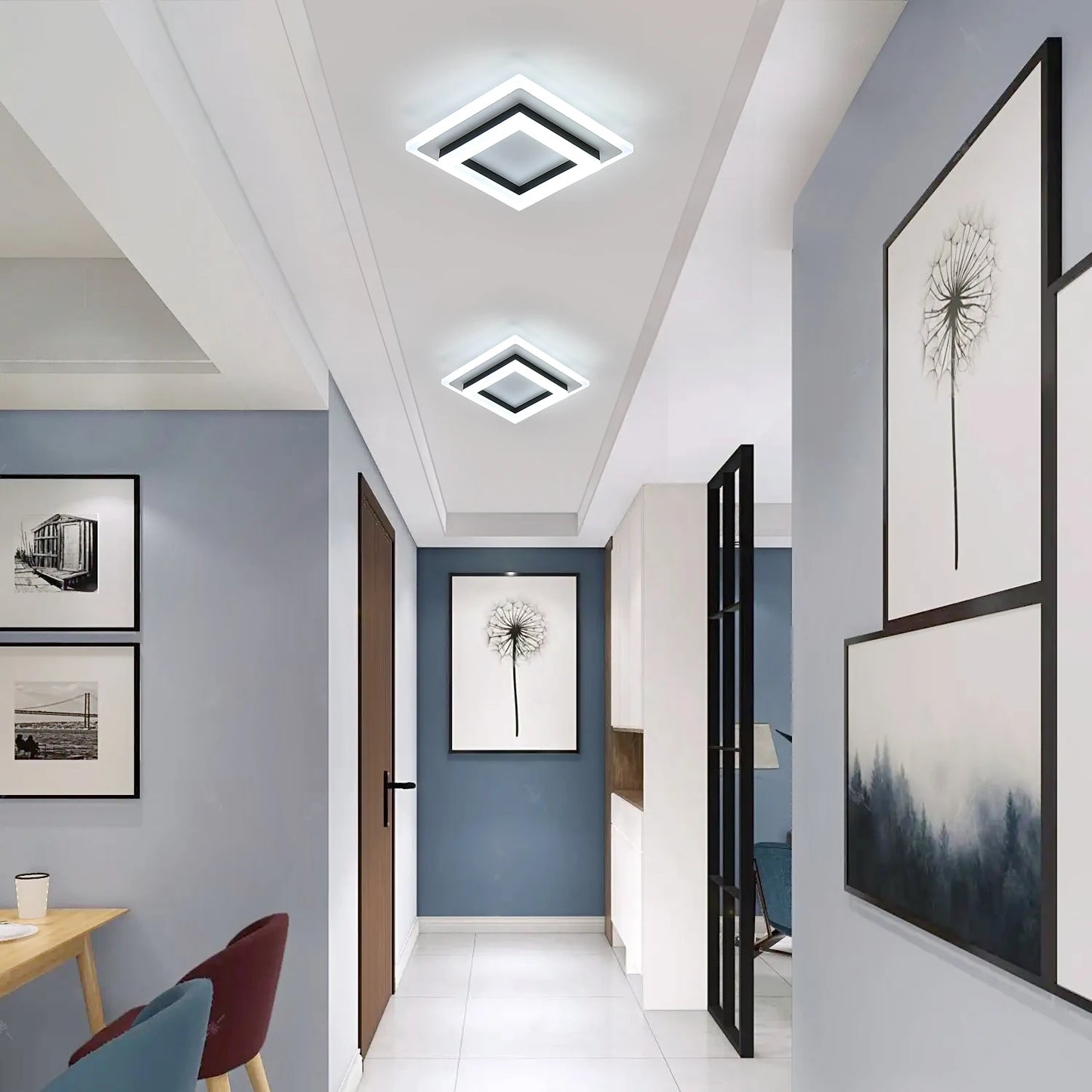 Radientia Modern Square LED Ceiling Light – 24W, Cool White 6500K