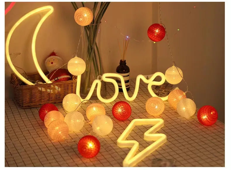 Radientia Cotton Ball Garland Fairy Lights – 6m, 40 LED
