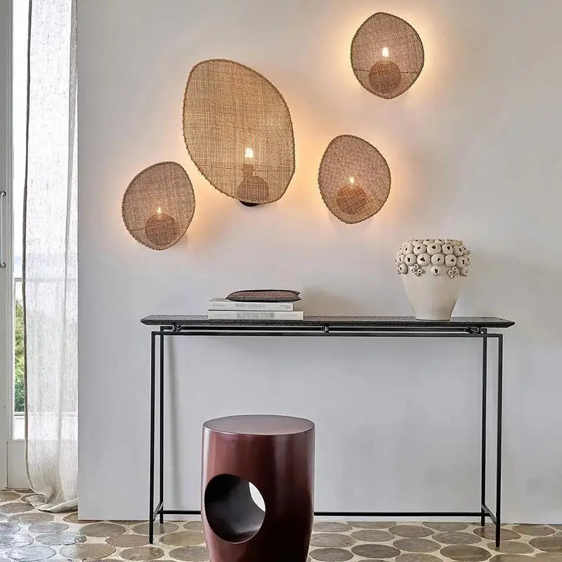 Radientia Creative Rattan Wall Lamp – Minimalist Retro Design