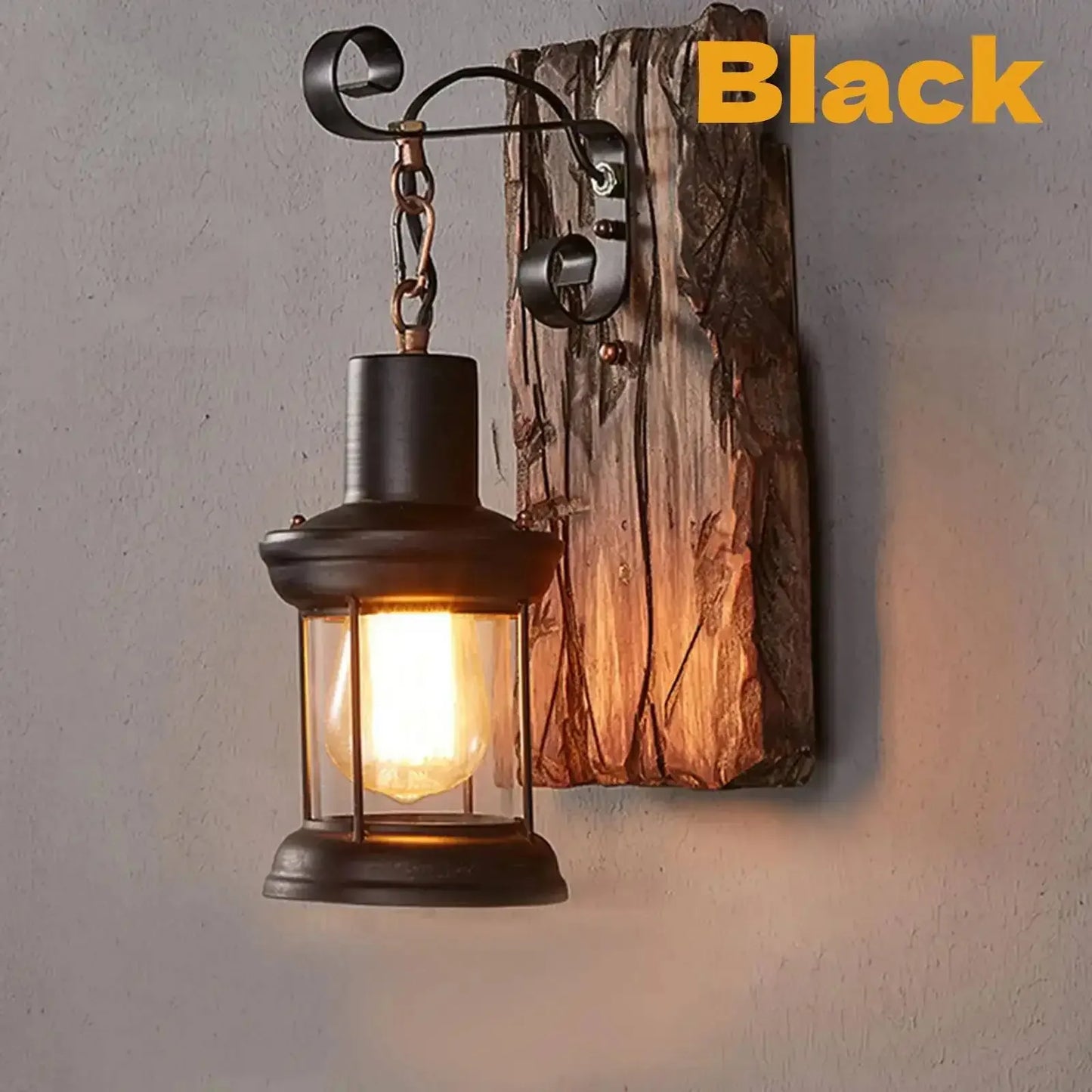 Radientia Rustic Industrial Wood Wall Sconce – Vintage Metal Art