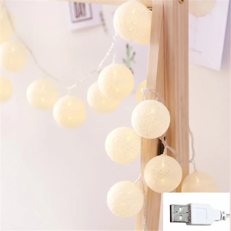 Radientia Cotton Ball Garland Fairy Lights – 6m, 40 LED