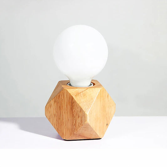 Radientia Mini Solid Wood Polyhedron Table Lamp – EU Plug