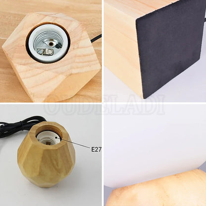 Radientia Mini Solid Wood Polyhedron Table Lamp – EU Plug