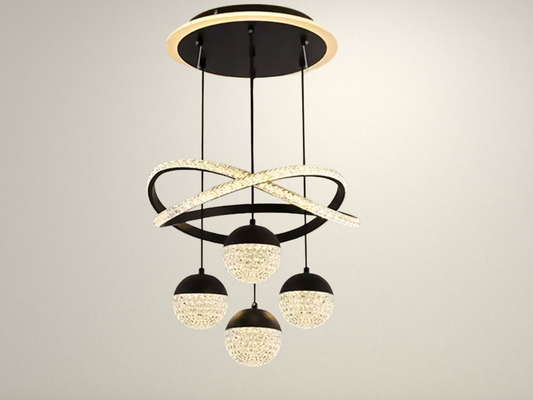 Radientia Modern LED Pendant Lamp – 3-Color Adjustable Semi Flush Mount Chandelier