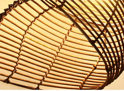 Radientia Handmade Bamboo Conch Pendant Light – Retro Rustic Design
