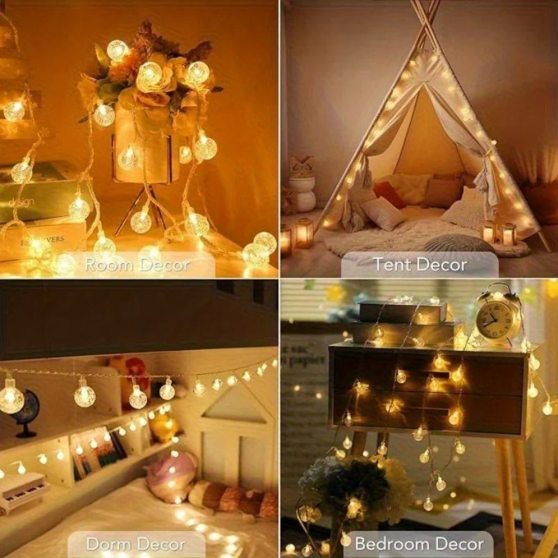 Radientia LED Bubble Ball String Lights – Warm Golden Glow