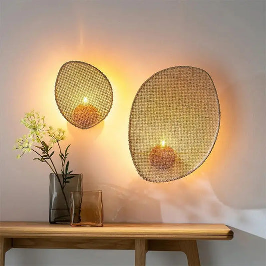 Radientia Creative Rattan Wall Lamp – Minimalist Retro Design