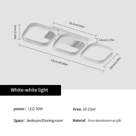 Radientia Modern LED Ceiling Light – 78cm, 32W, White Light 6000K
