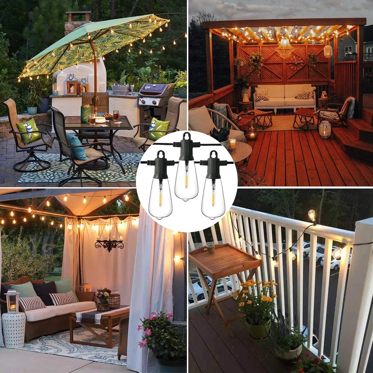 Radientia ST38 LED Outdoor String Lights – Waterproof Edison-Style Bulbs