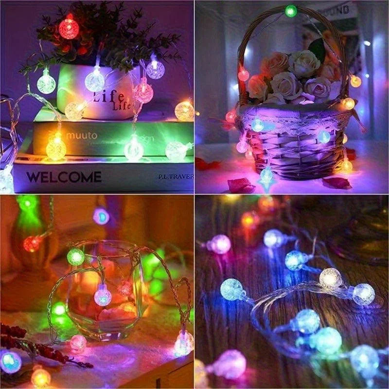 Radientia LED Bubble Ball String Lights – Warm Golden Glow