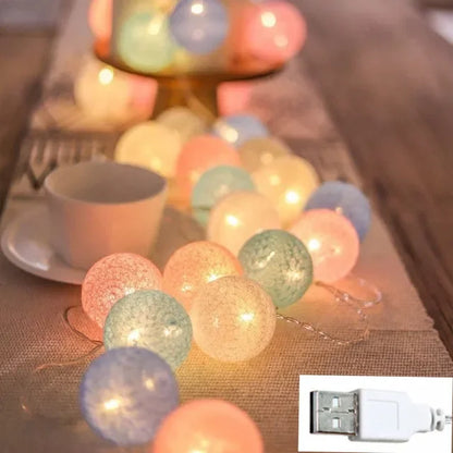 Radientia Cotton Ball Garland Fairy Lights – 6m, 40 LED