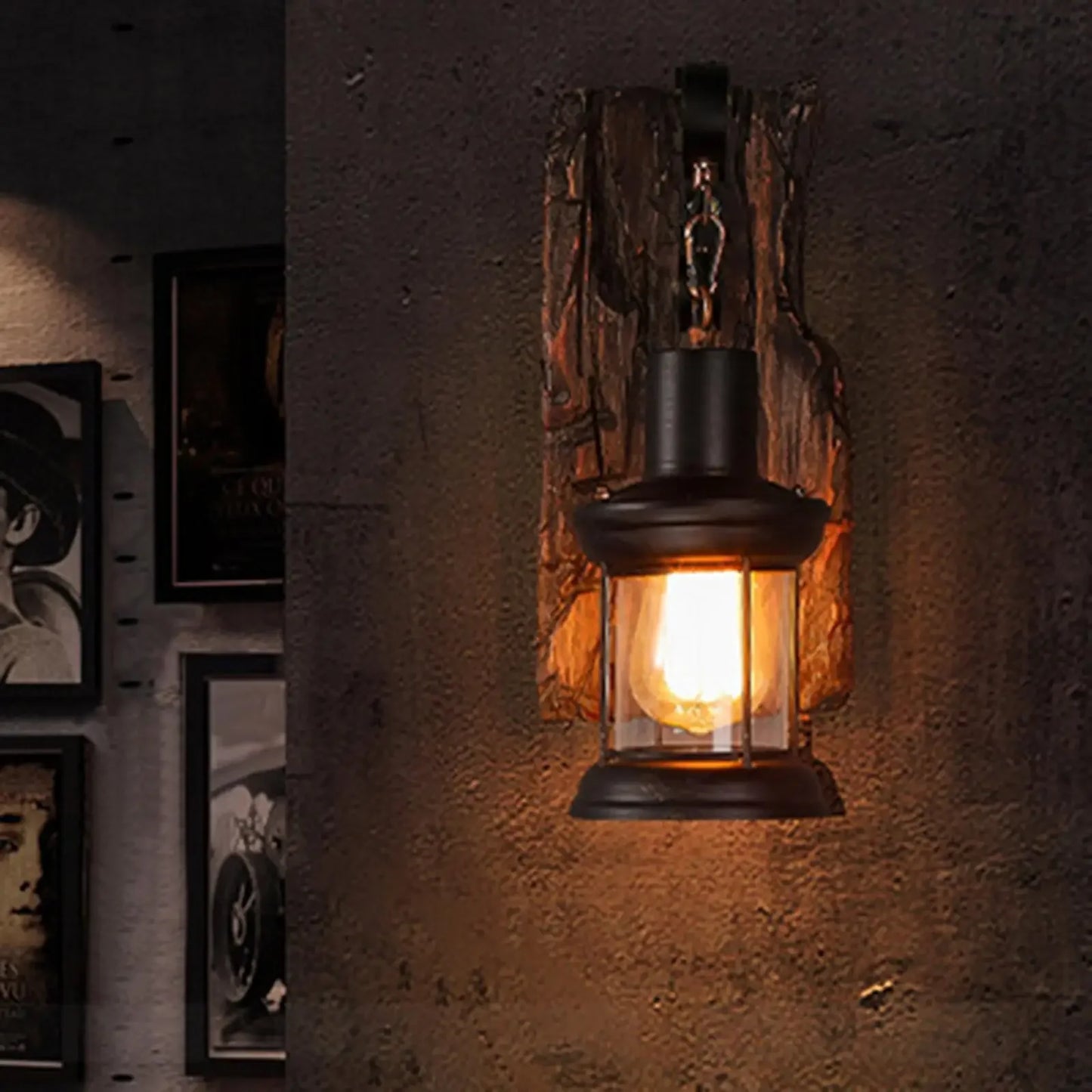 Radientia Rustic Industrial Wood Wall Sconce – Vintage Metal Art