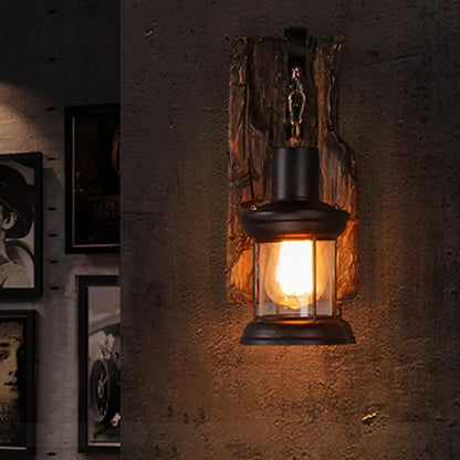 Radientia Rustic Industrial Wood Wall Sconce – Vintage Metal Art