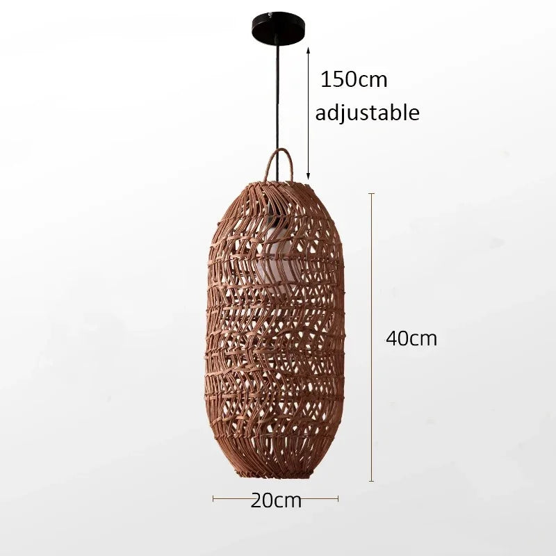 Radientia Vintage Rattan Pendant Light – Hand-Woven Bamboo Design