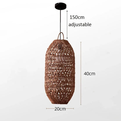 Radientia Vintage Rattan Pendant Light – Hand-Woven Bamboo Design