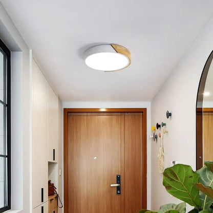 Radientia Round Wooden LED Ceiling Light – 24W, Ø30cm, Cool White