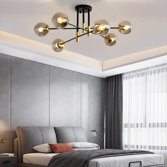 Radientia Modern Black & Gold Bubble Ball Ceiling Lamp