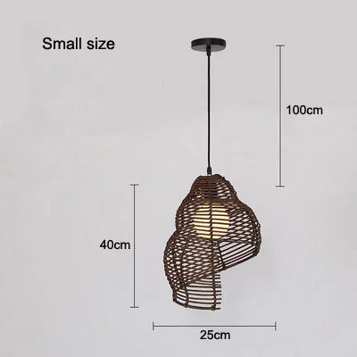 Radientia Handmade Bamboo Conch Pendant Light – Retro Rustic Design