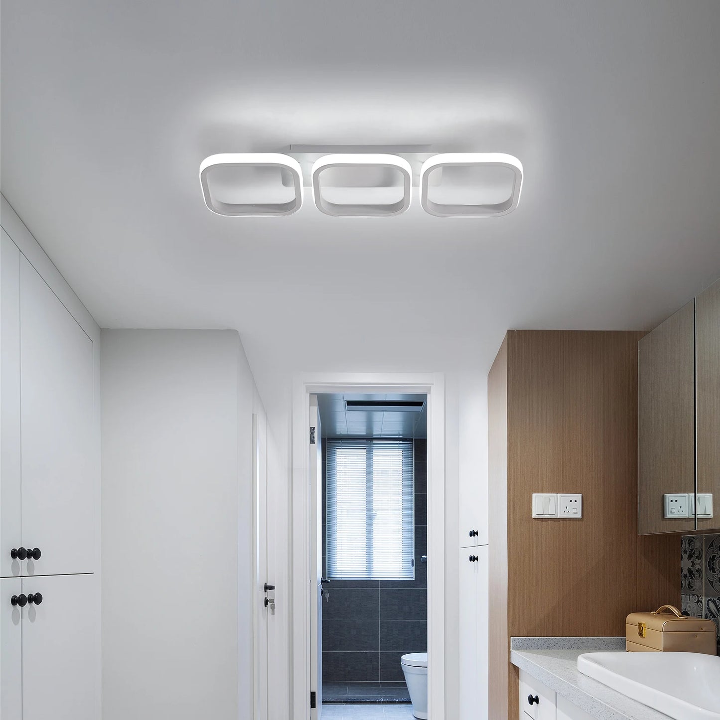 Radientia Modern LED Ceiling Light – 78cm, 32W, White Light 6000K