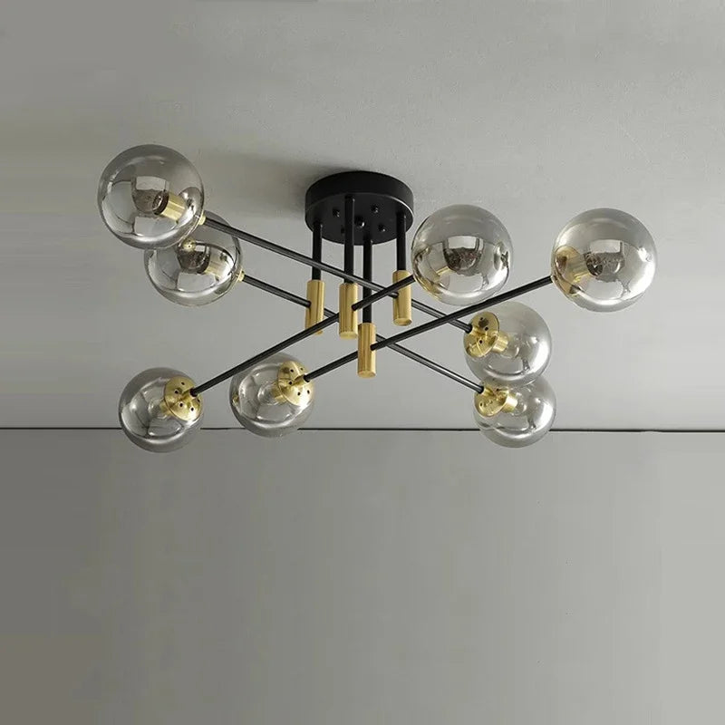 Radientia Modern Black & Gold Bubble Ball Ceiling Lamp