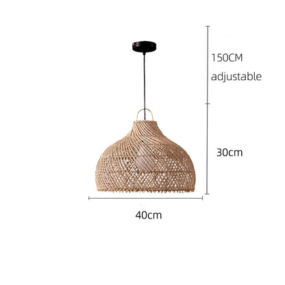 Radientia Vintage Rattan Pendant Light – Hand-Woven Bamboo Design