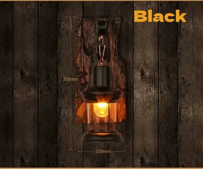 Radientia Rustic Industrial Wood Wall Sconce – Vintage Metal Art