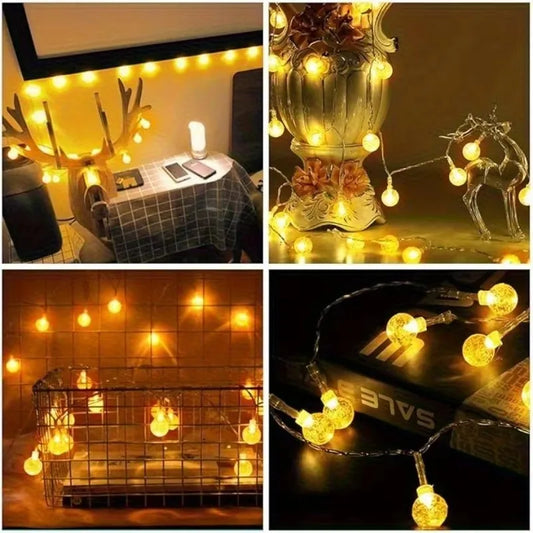 Radientia LED Bubble Ball String Lights – Warm Golden Glow