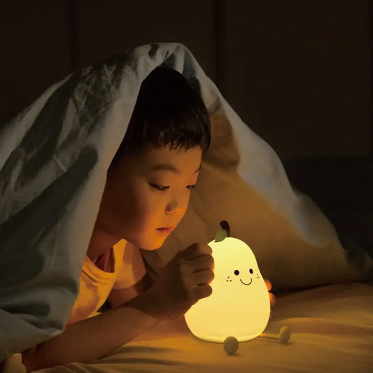 Radientia USB Rechargeable Pear Silicone Night Light – Touch Sensor & Remote