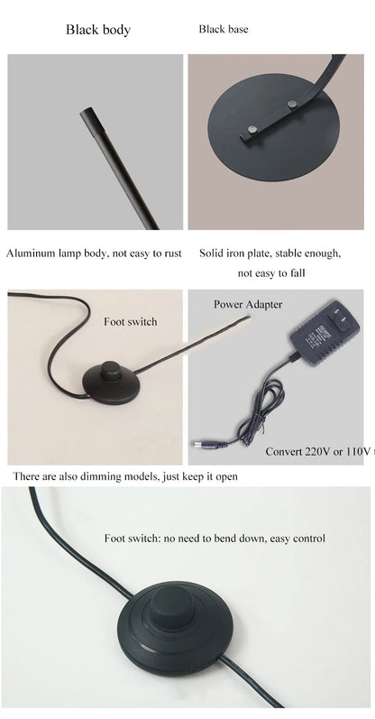 Radientia Nordic LED Art Floor Lamp – Dimmable with Remote & RGB Options