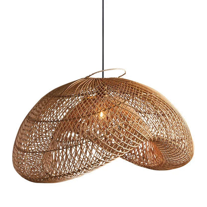 Radientia Vintage Rattan Pendant Light – Hand-Woven Bamboo Design