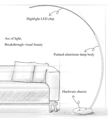 Radientia Nordic LED Art Floor Lamp – Dimmable with Remote & RGB Options