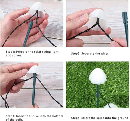 Radientia Solar Mushroom Garden Lights – Waterproof LED Outdoor Décor 10 LEDs