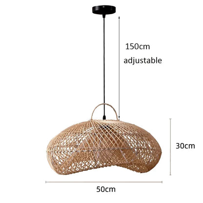 Radientia Vintage Rattan Pendant Light – Hand-Woven Bamboo Design