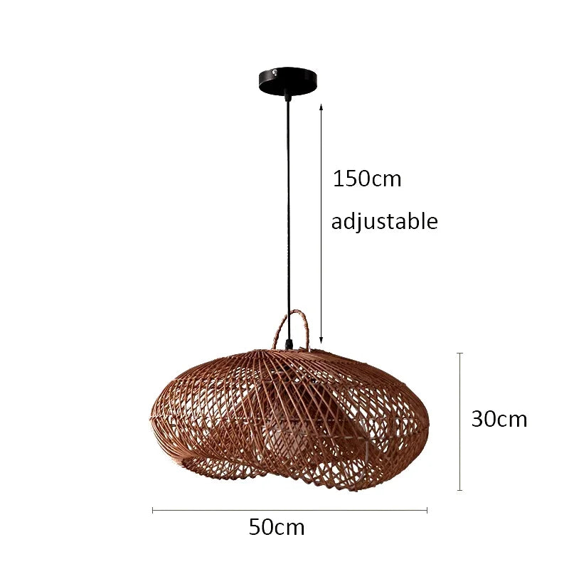 Radientia Vintage Rattan Pendant Light – Hand-Woven Bamboo Design