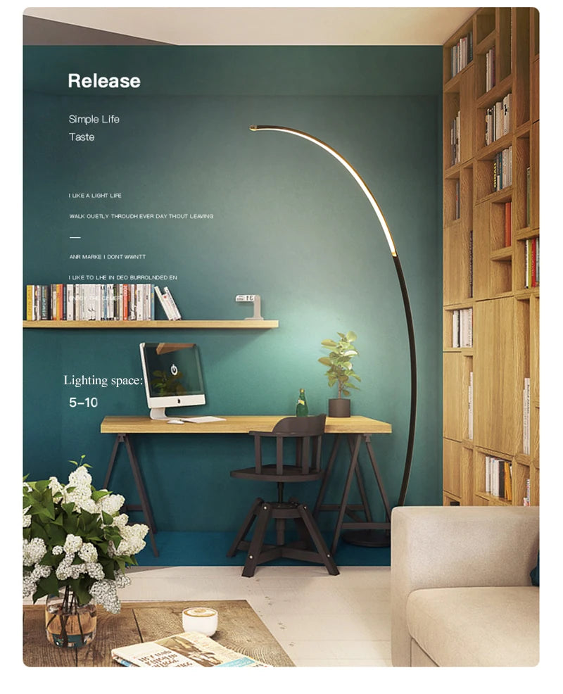 Radientia Nordic LED Art Floor Lamp – Dimmable with Remote & RGB Options