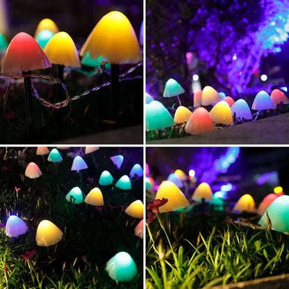 Radientia Solar Mushroom Garden Lights – Waterproof LED Outdoor Décor 10 LEDs