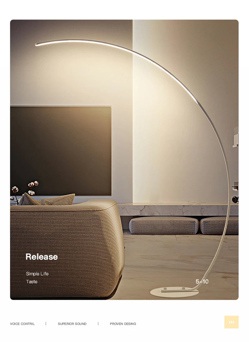 Radientia Nordic LED Art Floor Lamp – Dimmable with Remote & RGB Options