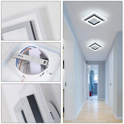 Radientia Modern Square LED Ceiling Light – 24W, Cool White 6500K