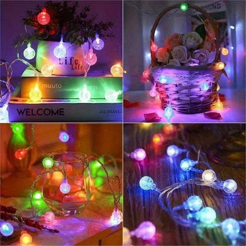 Radientia LED Bubble Ball String Lights – Warm Golden Glow