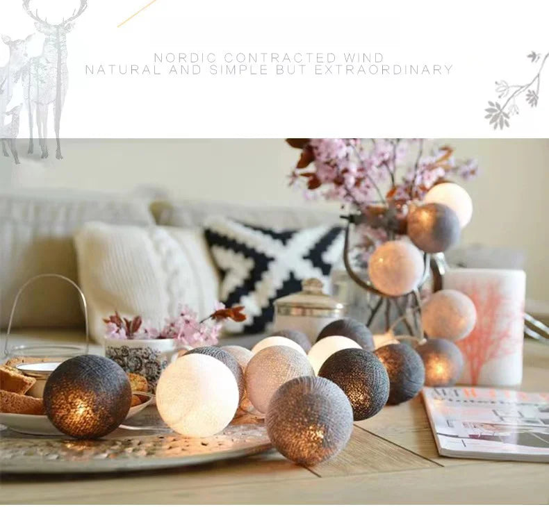 Radientia Cotton Ball Garland Fairy Lights – 6m, 40 LED