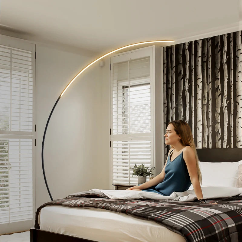 Radientia Nordic LED Art Floor Lamp – Dimmable with Remote & RGB Options