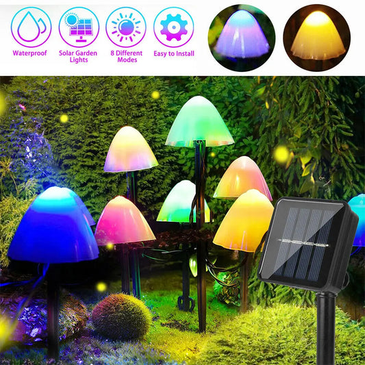 Radientia Solar Mushroom Garden Lights – Waterproof LED Outdoor Décor 10 LEDs