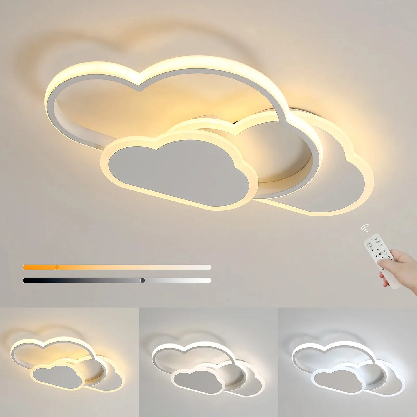 Radientia Cloud LED Ceiling Light – 32W, Remote Dimmable (3000K–6500K)