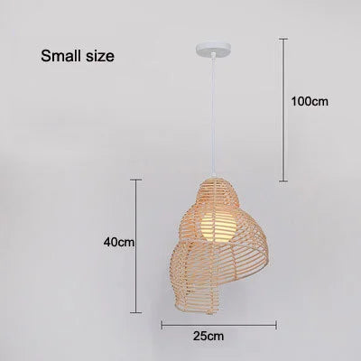 Radientia Handmade Bamboo Conch Pendant Light – Retro Rustic Design