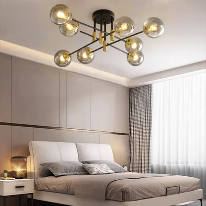 Radientia Modern Black & Gold Bubble Ball Ceiling Lamp