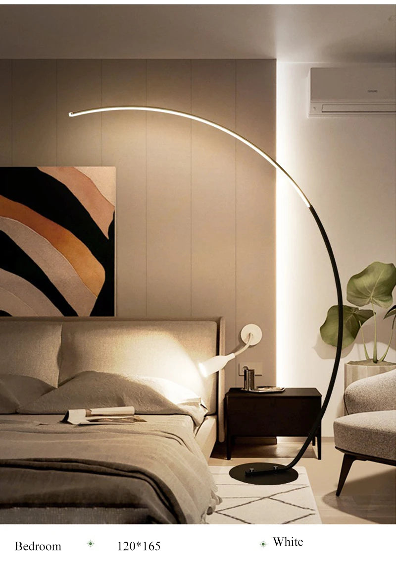 Radientia Nordic LED Art Floor Lamp – Dimmable with Remote & RGB Options